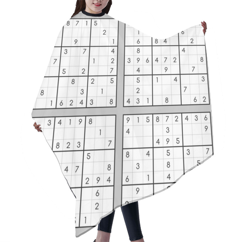 Personality  Sudoku Brain Trainer Hair Cutting Cape