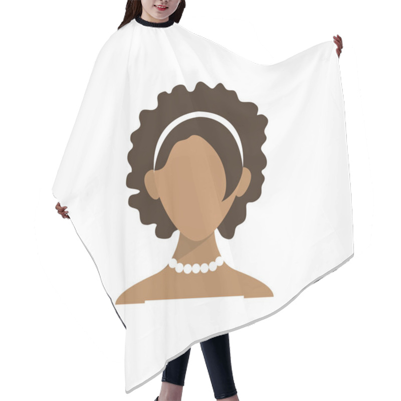 Personality  Isolated Woman Head Vector Design Hair Cutting Cape