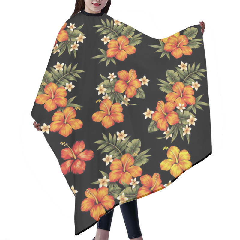 Personality  Hibiscus Flower Illustration Hair Cutting Cape