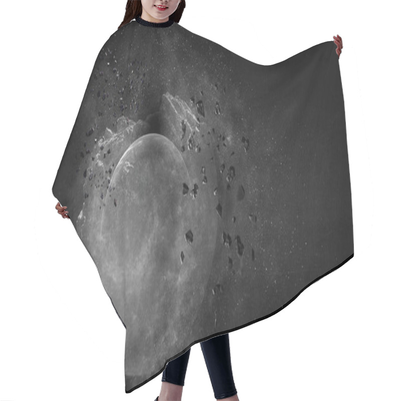 Personality  Image Of Outer Space. Disaster Theme. Hair Cutting Cape