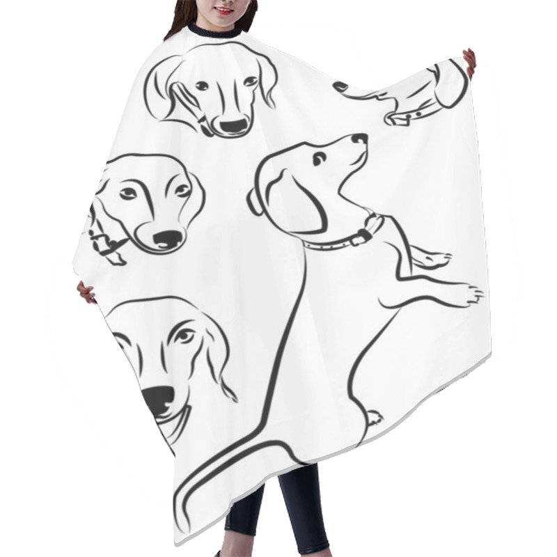 Personality  Silhouettes Of Dogs Hair Cutting Cape