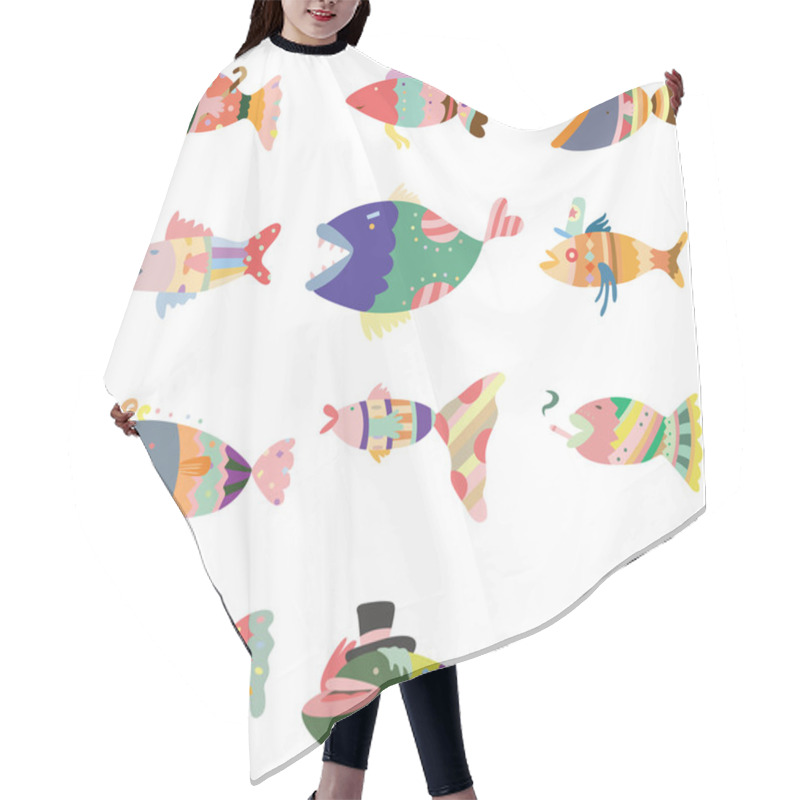 Personality  Cartoon Pattern Fish Icon Hair Cutting Cape