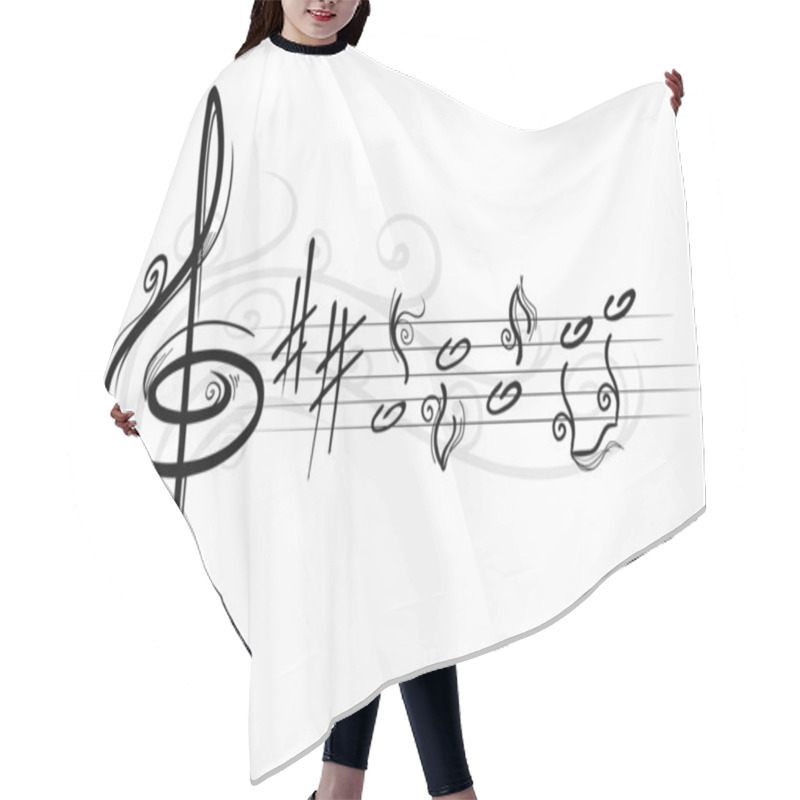 Personality  Musical Notes Hair Cutting Cape