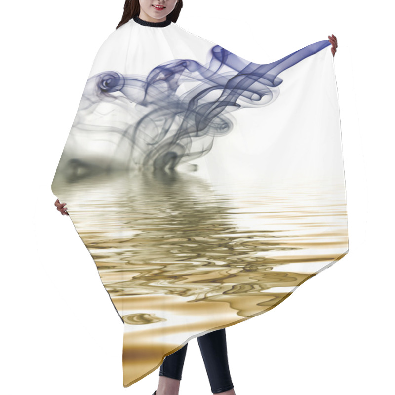 Personality  Blue Rays Smoke Abstract In White Background Hair Cutting Cape