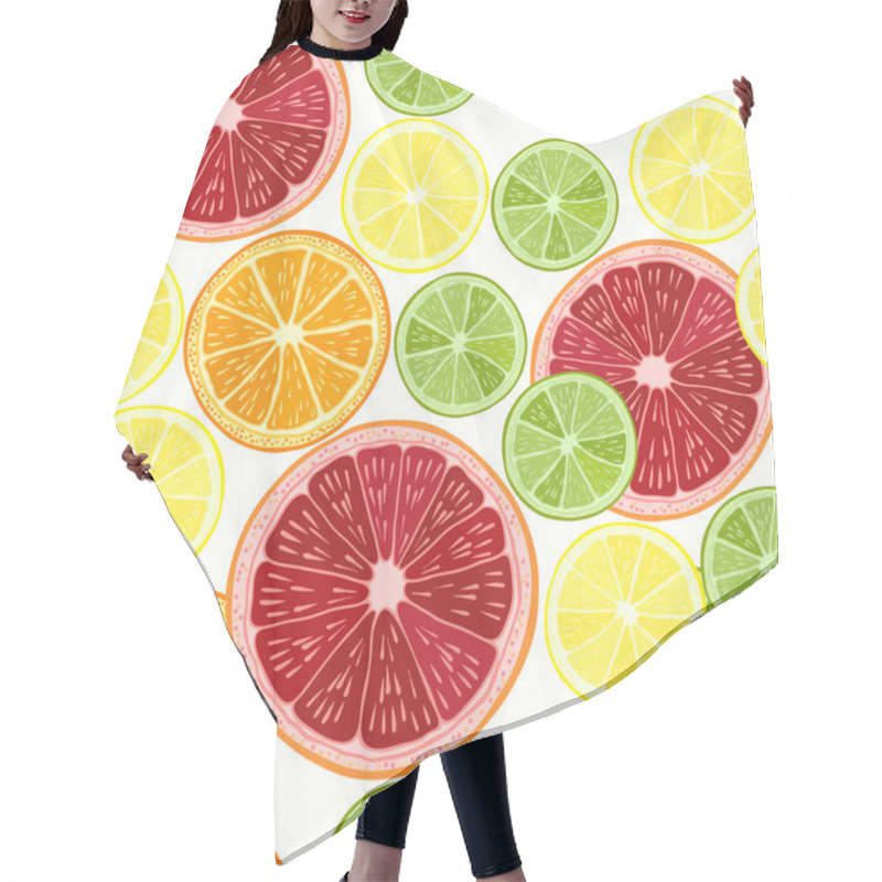 Personality  Seamless Pattern With  Citrus Fruits Hair Cutting Cape