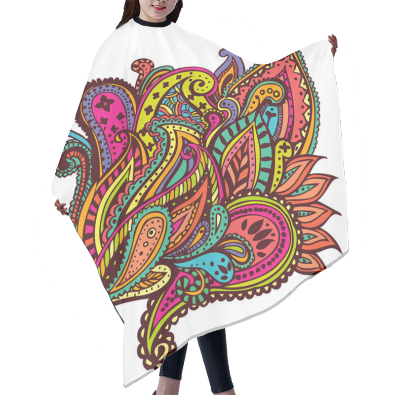 Personality  Paisley Design On A White Background Hair Cutting Cape