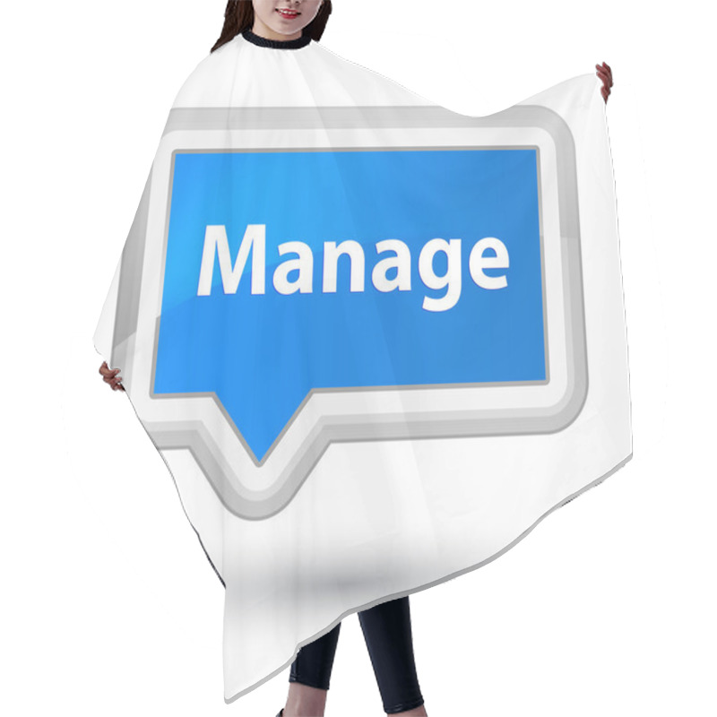 Personality  Manage Prime Cyan Blue Banner Button Hair Cutting Cape