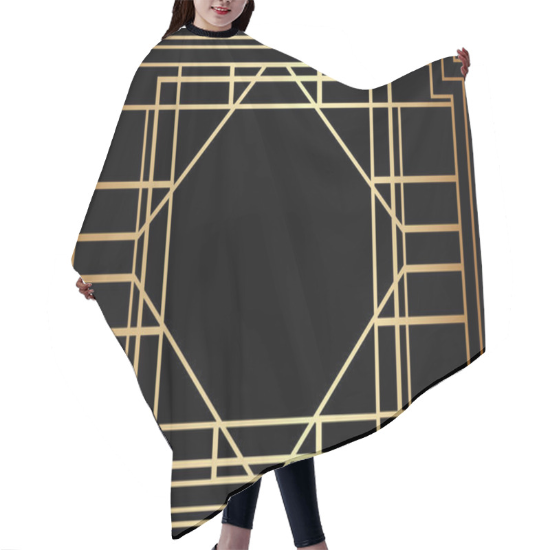 Personality  Geometric Gatsby Art Deco Style Border Frame Design Hair Cutting Cape