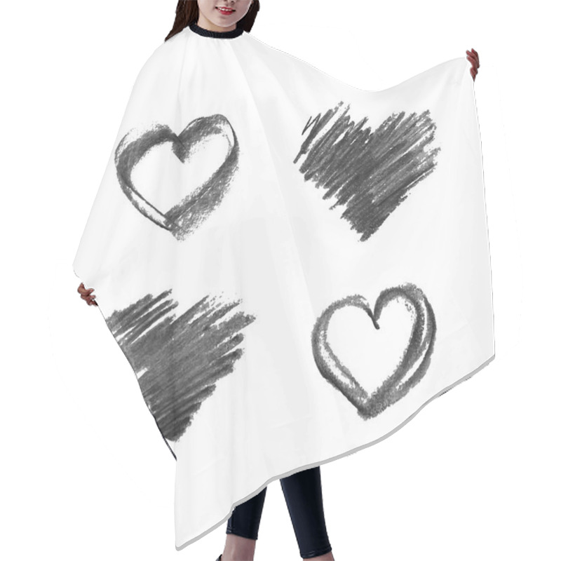 Personality  Hand Drawn Chalk Hearts Hair Cutting Cape