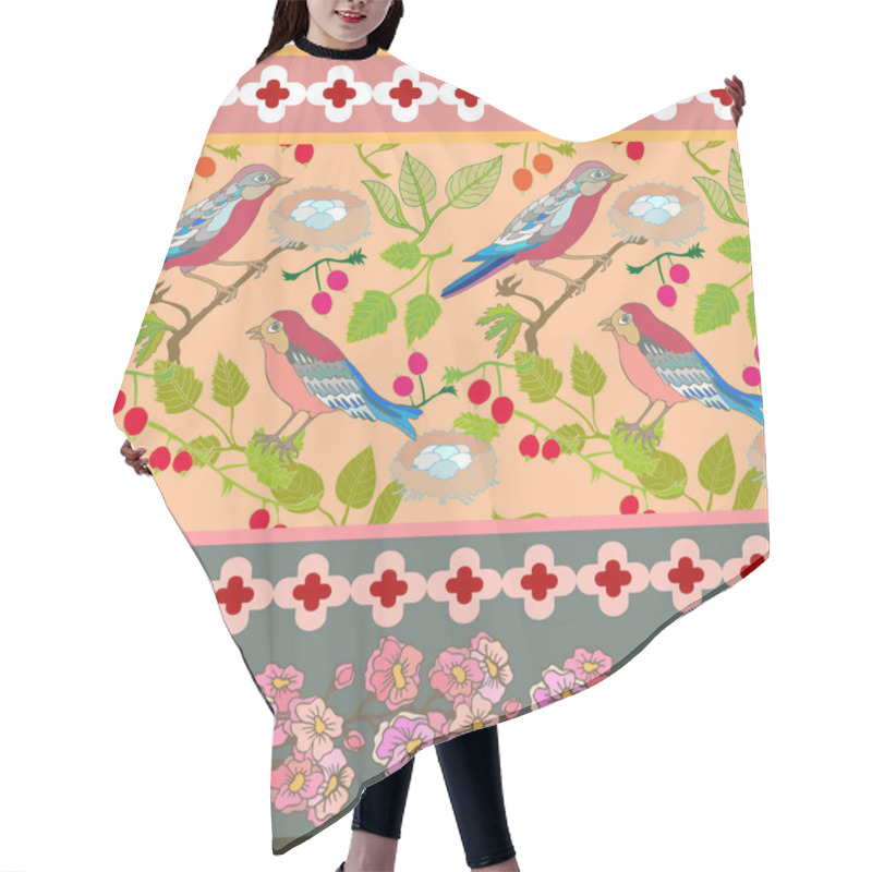 Personality  Japanese Garden. Seamless Oriental Pattern With Victorian Motifs.  Hair Cutting Cape