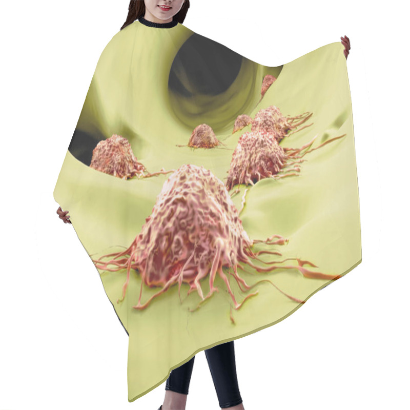 Personality  Migrating Cancer Cells. Illustration Hair Cutting Cape