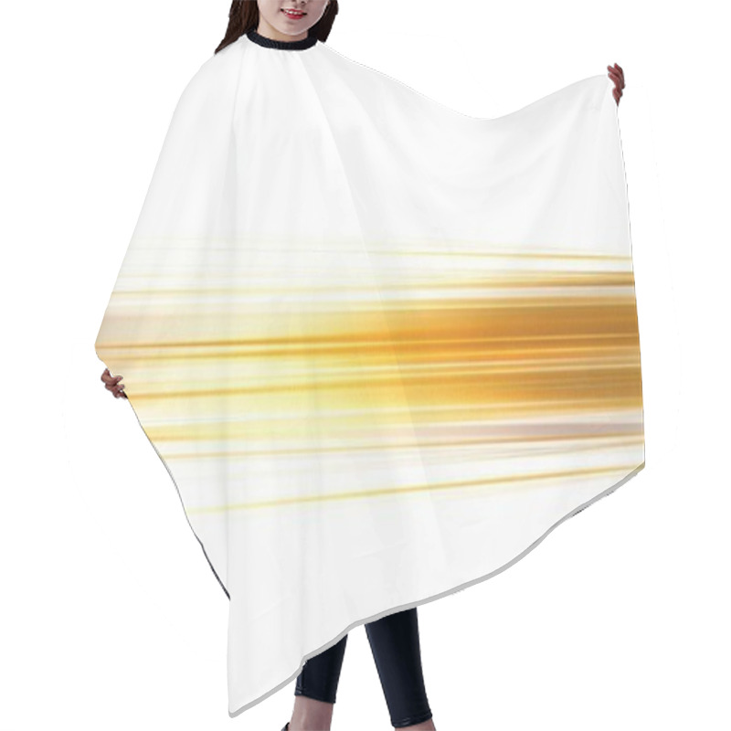 Personality  Gold Horizontal Lines, Symmetrical Composition, Bioluminescence, Pure White Background. Abstract Background Hair Cutting Cape