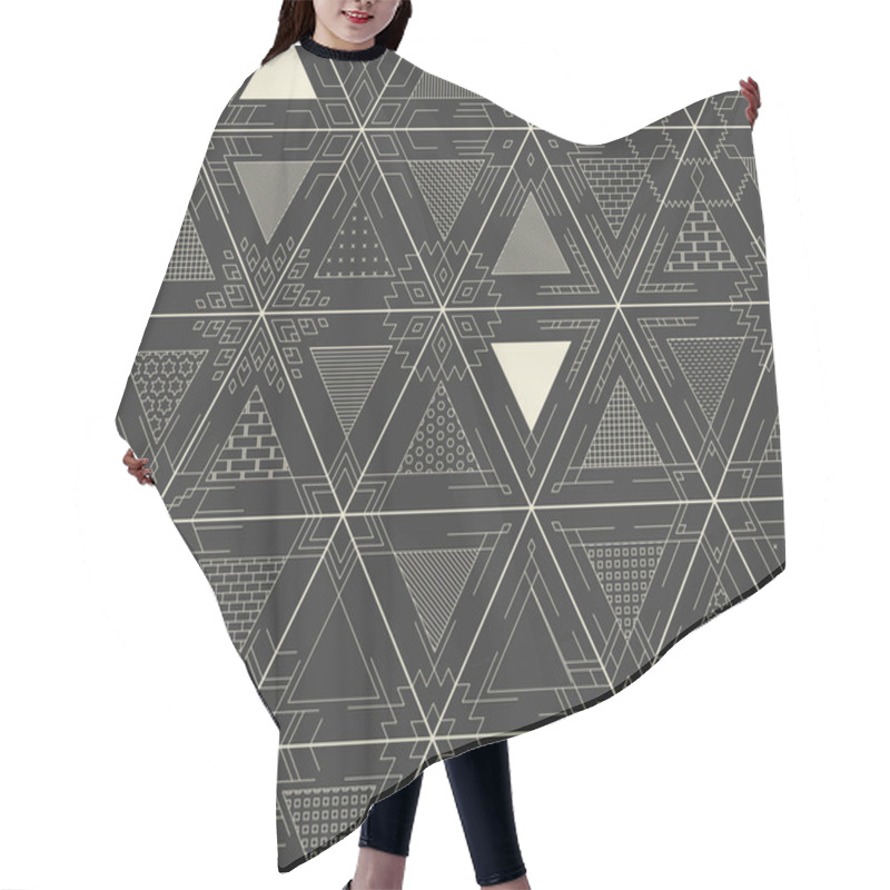 Personality  Seamless Geometric Linear Pattern Hair Cutting Cape