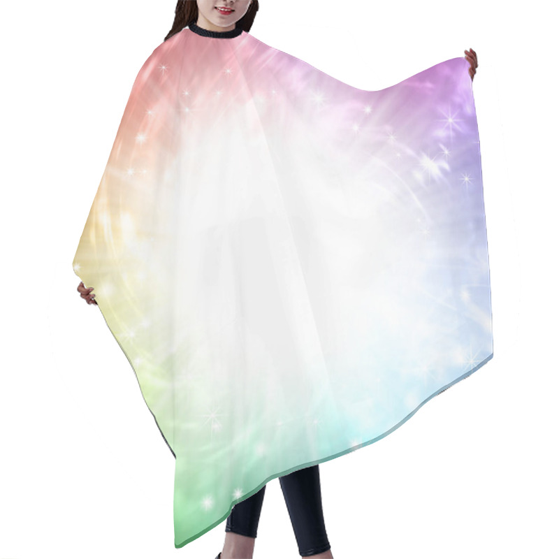 Personality  Rainbow Explosion Of Colour With  Pure White Centre - Spiralling Vibrant Graduated Rainbow Colours Swirling Around A Bright White Centre Ideal For Healing Backgrounds, Colour Therapy, LGBT  Hair Cutting Cape