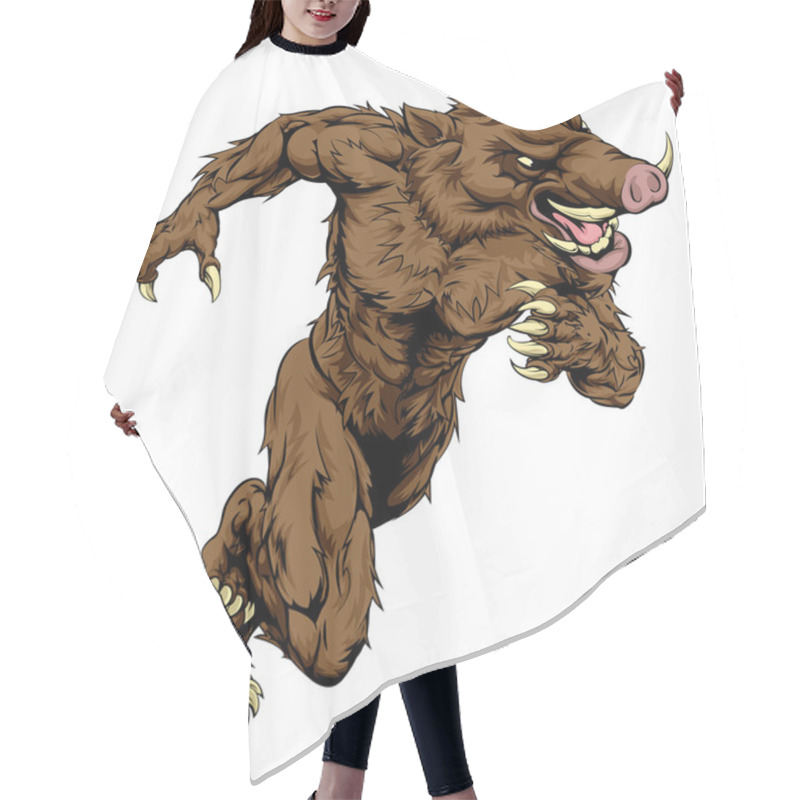 Personality  Boar Sports Mascot Running Hair Cutting Cape