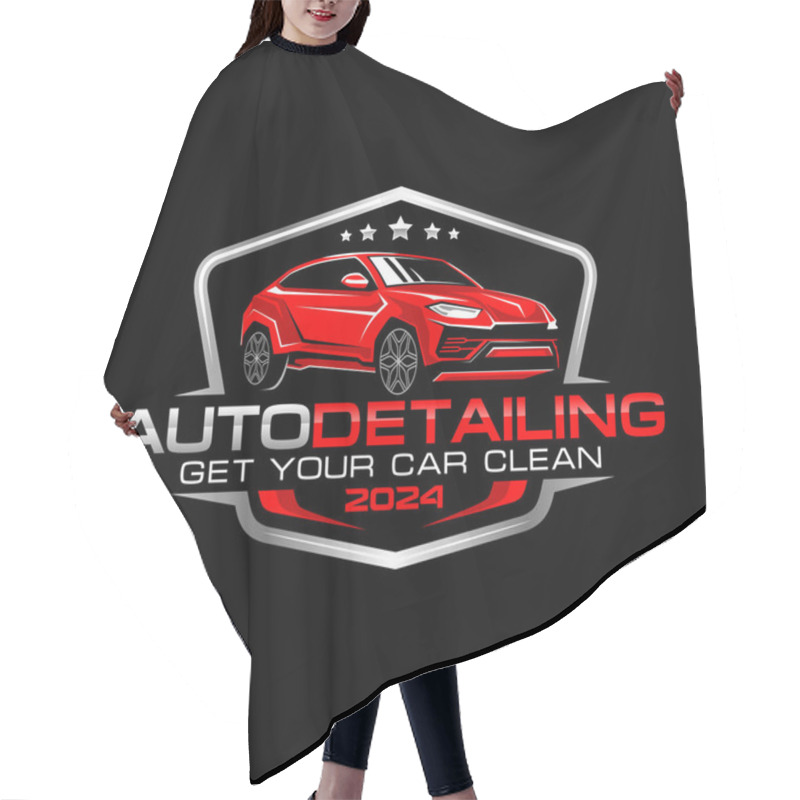 Personality  Car Logo Design Illustration Vector Hair Cutting Cape