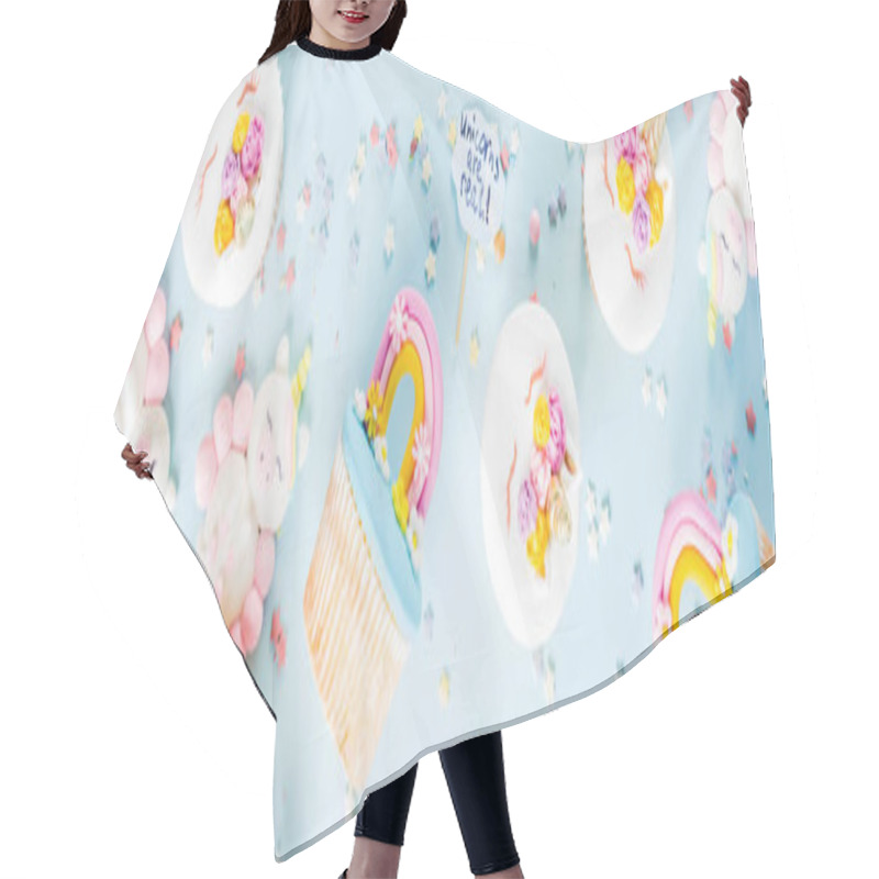 Personality  Cute Unicorn Cupcakes Hair Cutting Cape