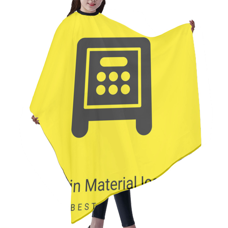 Personality  Bank Safe Box Minimal Bright Yellow Material Icon Hair Cutting Cape