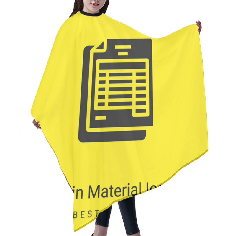 Personality  Bank Statement Minimal Bright Yellow Material Icon Hair Cutting Cape