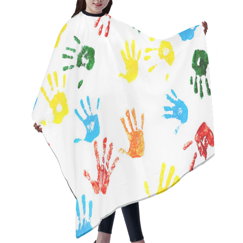 Personality  Prints Of Hands Of Child Hair Cutting Cape