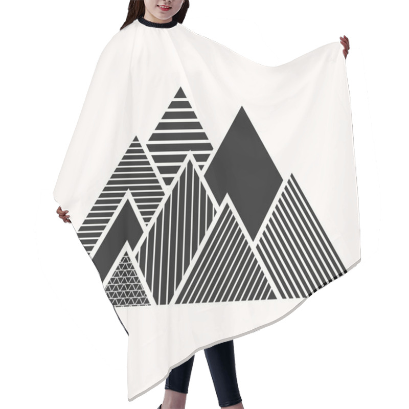 Personality  Sacred Geometry. Crossed Linear Triangles. Secret Symbol Of Geometry. Triangular Symbol. Maya Pyramid. Mountains Of Inca. Stylization Of A Mountain Ridge. Black Ethnic Totemic Geometric Tattoo. Vector Illustration. Hair Cutting Cape