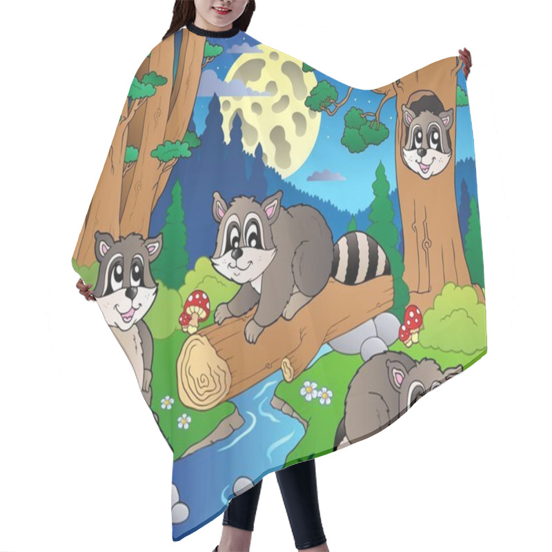 Personality  Forest Scene With Various Animals 8 Hair Cutting Cape