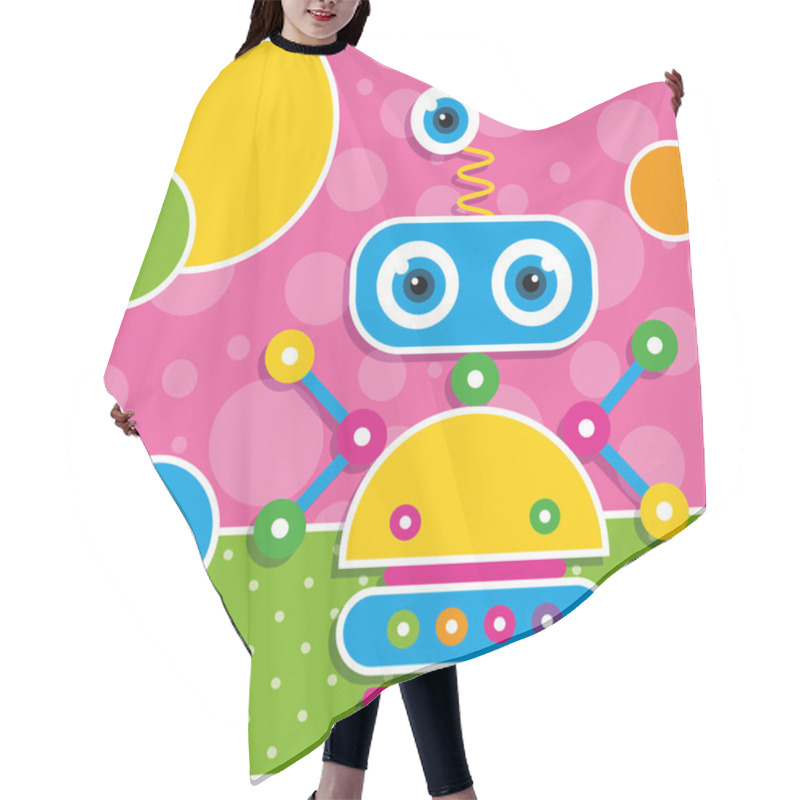 Personality  Cute Robot Greeting Card Hair Cutting Cape