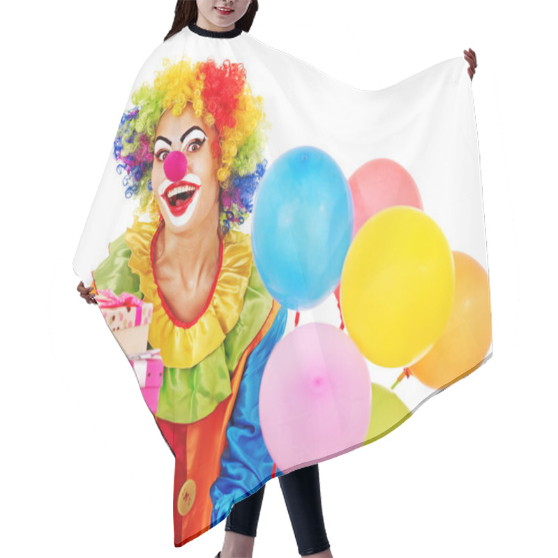 Personality  Portrait Of Clown. Hair Cutting Cape