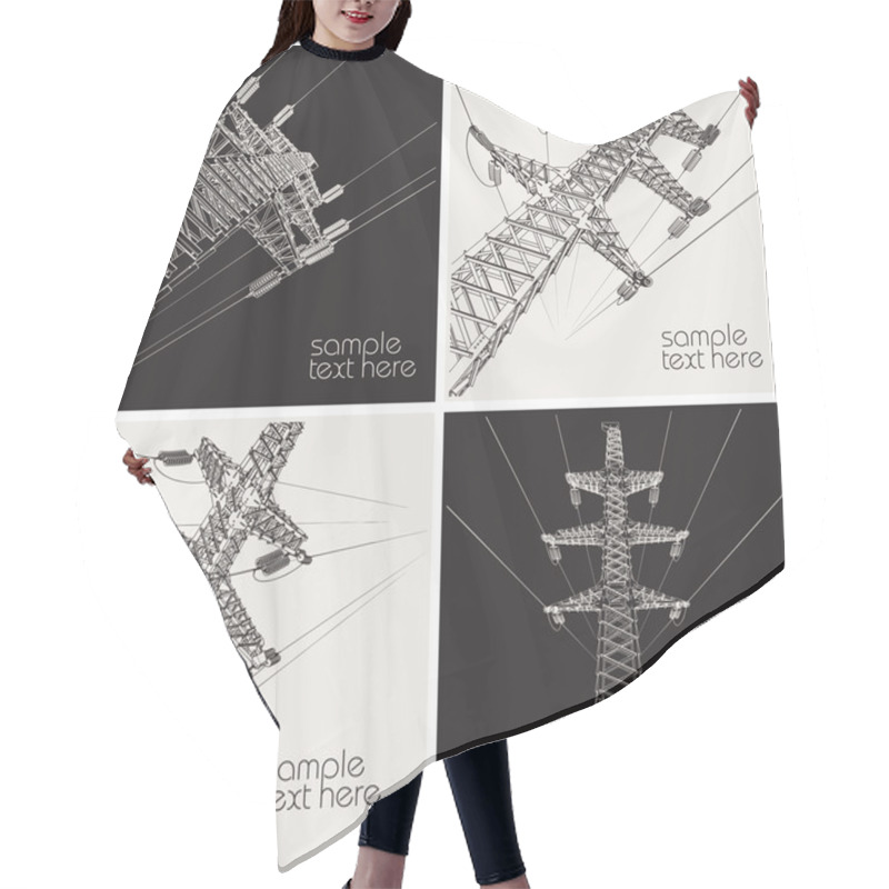 Personality  Power Transmission Line Hair Cutting Cape