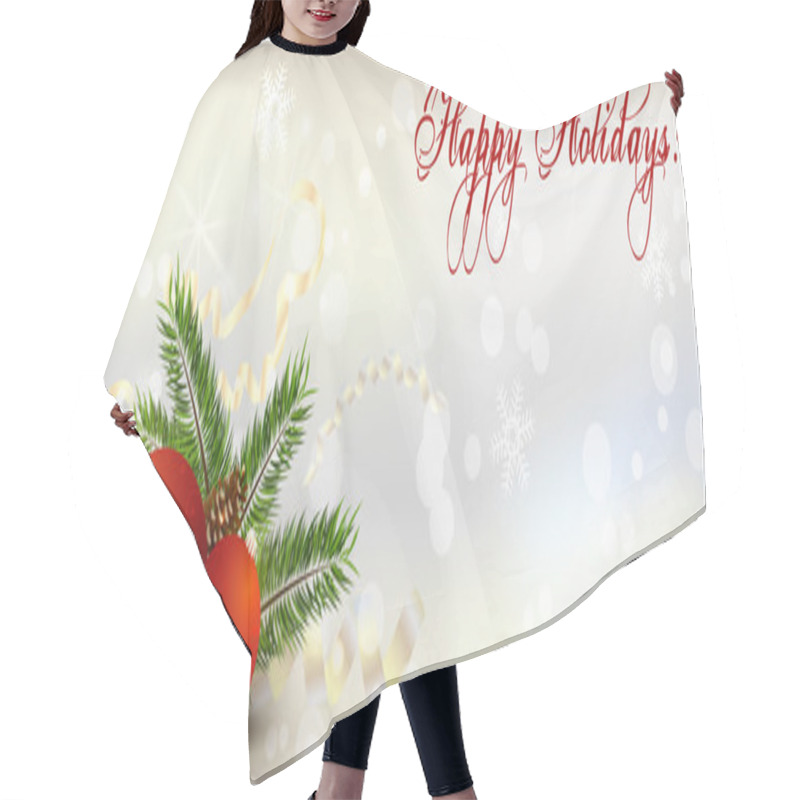 Personality  Christmas Banner With Decoration Hair Cutting Cape