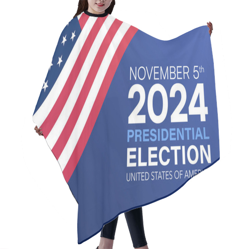 Personality  November 2024 Presidential Election Poster With American Flag Design Vector Illustration Hair Cutting Cape