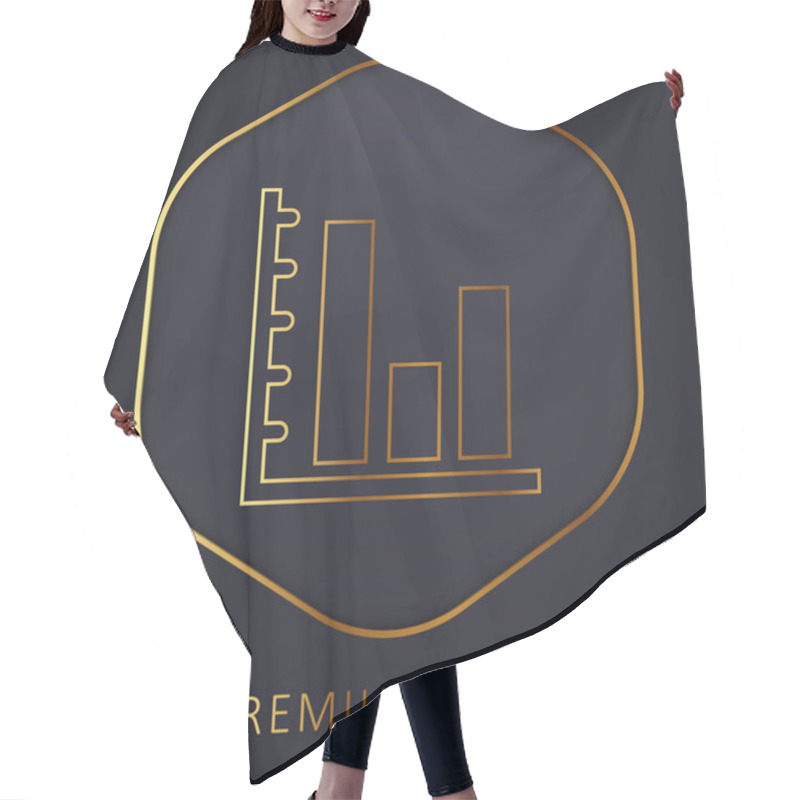 Personality  Bars Graphic Of Business Stats Golden Line Premium Logo Or Icon Hair Cutting Cape