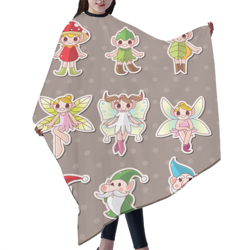 Personality  Cartoon Little Baby Fairy Stickers Hair Cutting Cape