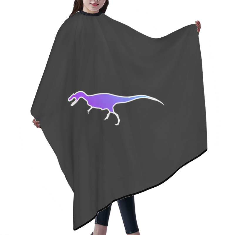 Personality  Allosaurus Dinosaur Shape Blue Gradient Vector Icon Hair Cutting Cape