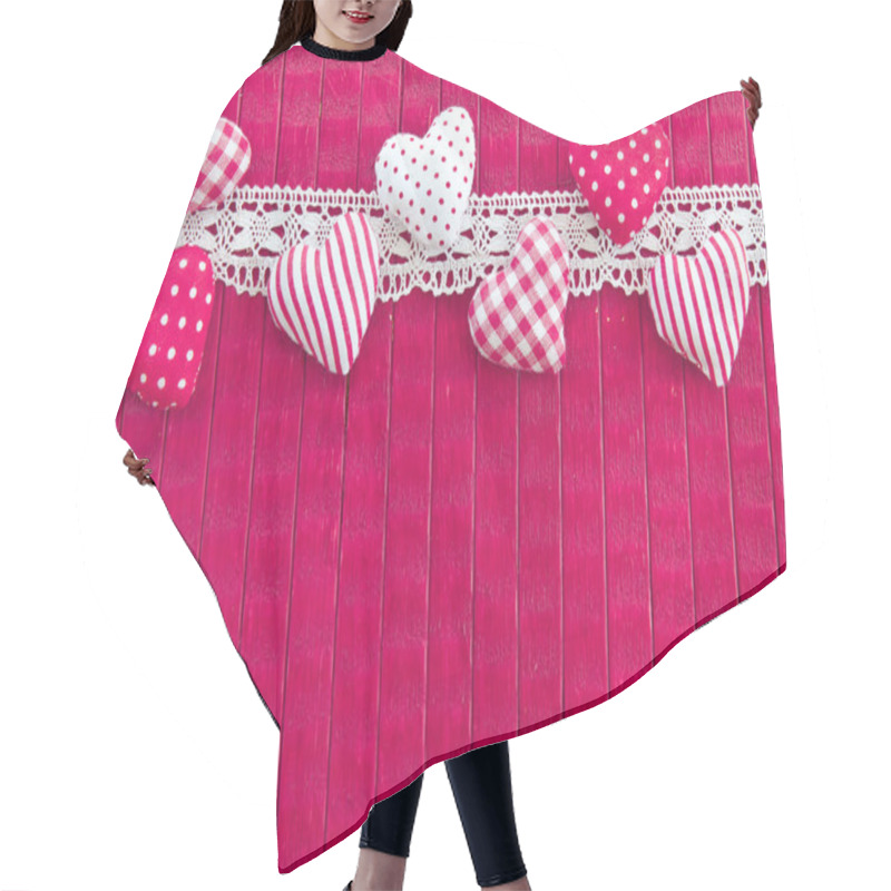 Personality  PInk Background With Little Hearts Hair Cutting Cape