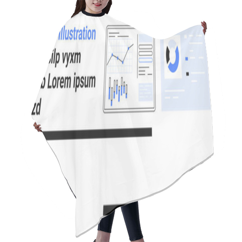 Personality  Two Panels Displaying Business Analytics Graphs And Pie Charts. Ideal For Business Analysis, Data Visualization, Performance Tracking, Modern Design, Infographics, Data-driven Decisions Hair Cutting Cape