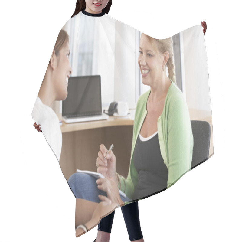 Personality  Young Woman Having Counselling Session Hair Cutting Cape