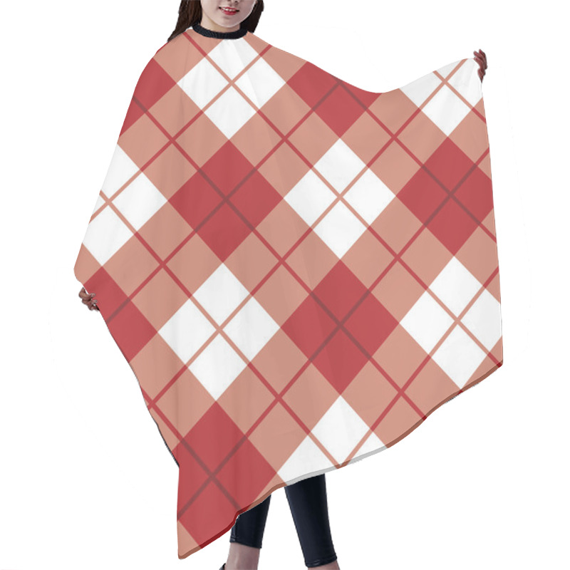 Personality  Bias Plaid Pattern In Red Hair Cutting Cape