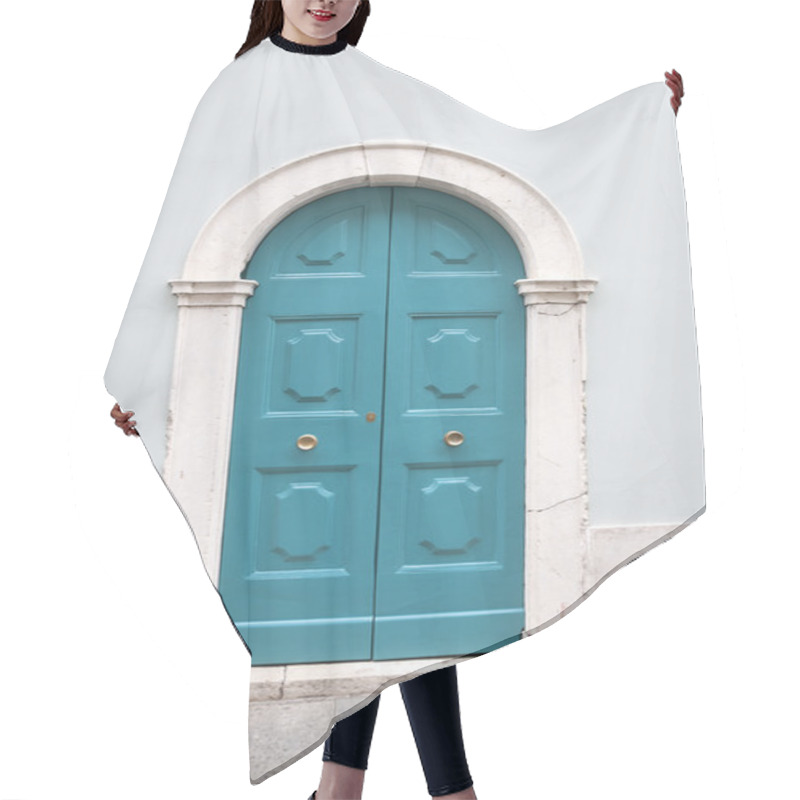 Personality  Old Wooden Door In The City Brescia Hair Cutting Cape