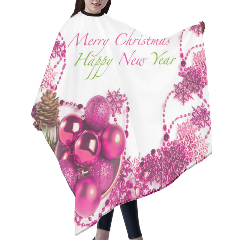 Personality  Christmas Composition With Baubles Hair Cutting Cape