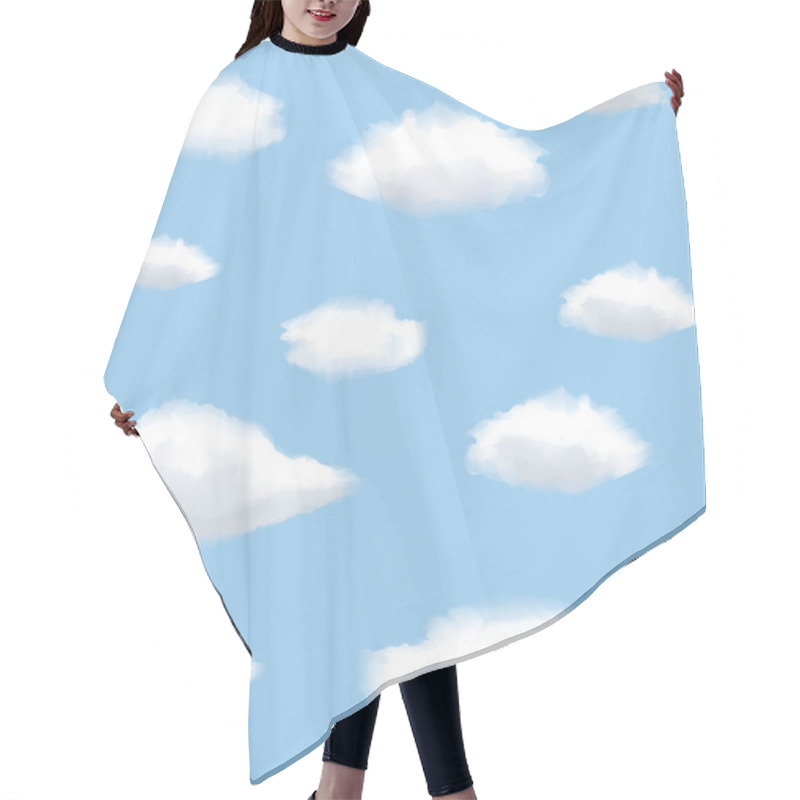 Personality  Seamless Background With Clouds On Sky. Hair Cutting Cape