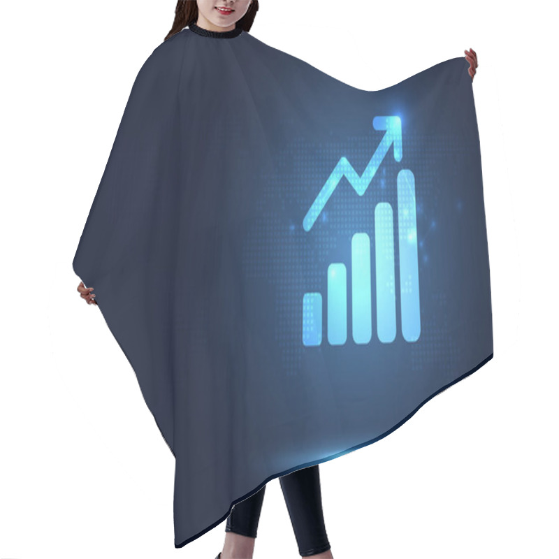 Personality  Futuristic Raise Arrow With Bar Chart Graph Digital Transformati Hair Cutting Cape