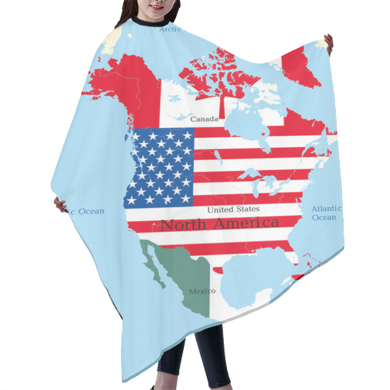 Personality  Map Of North America Hair Cutting Cape