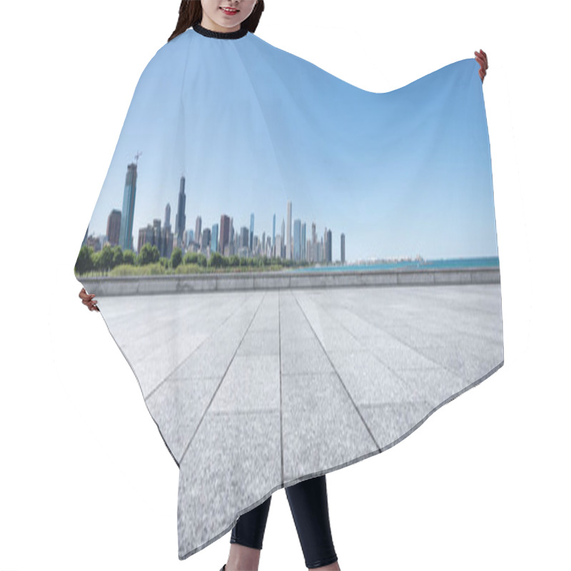 Personality  Empty Ground With Modern Cityscape In Chicago Hair Cutting Cape