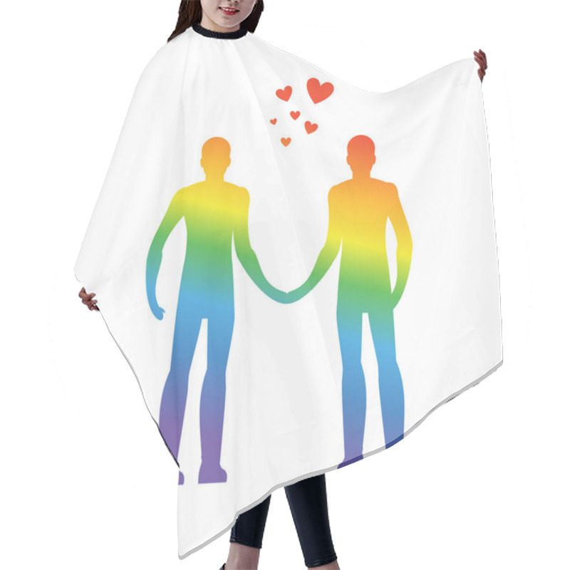 Personality  Gay Love. LGBT Heart. Guys Hold Hands. Together Forever. Vector  Hair Cutting Cape