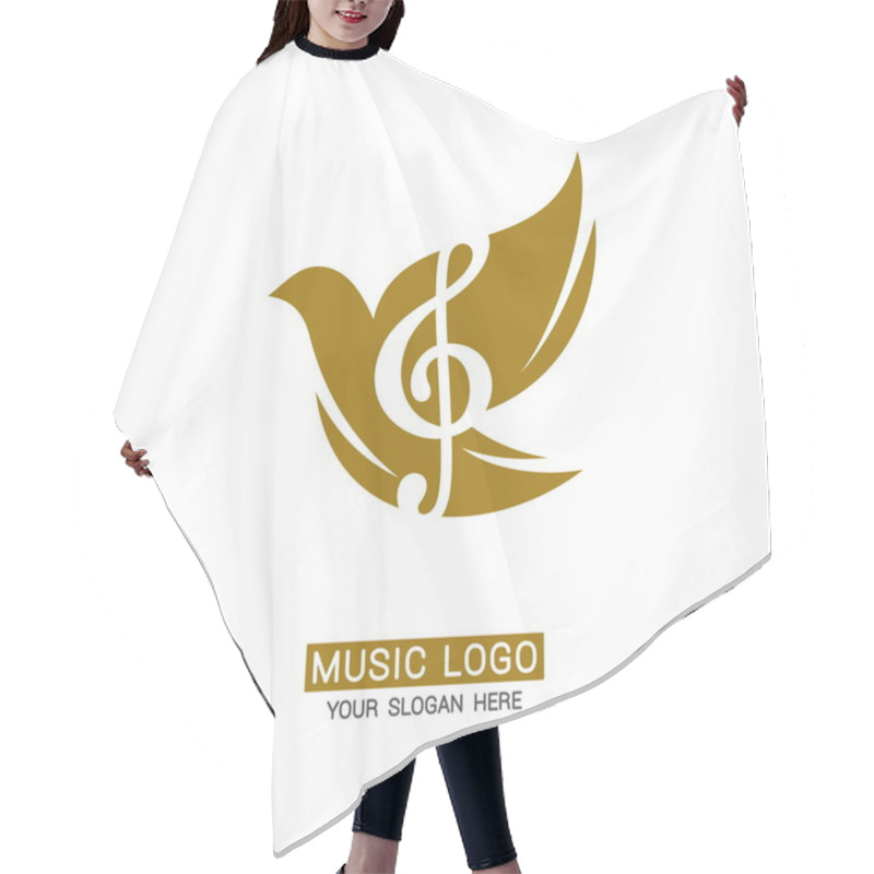 Personality  Music Logo. Treble Clef On A Dove Background Hair Cutting Cape