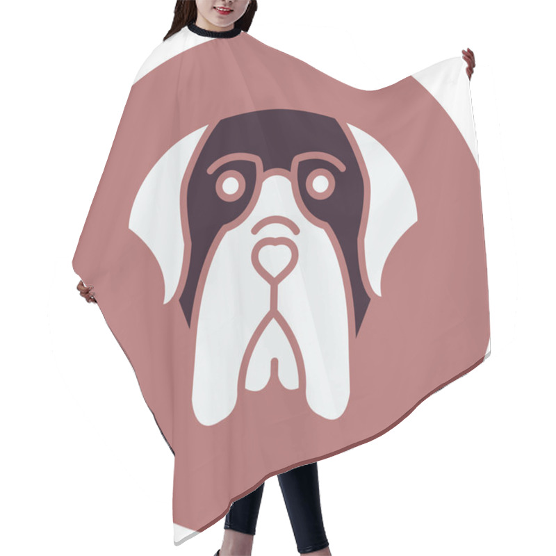 Personality  English Mastiff Dog Head Icon Vector Illustration Hair Cutting Cape