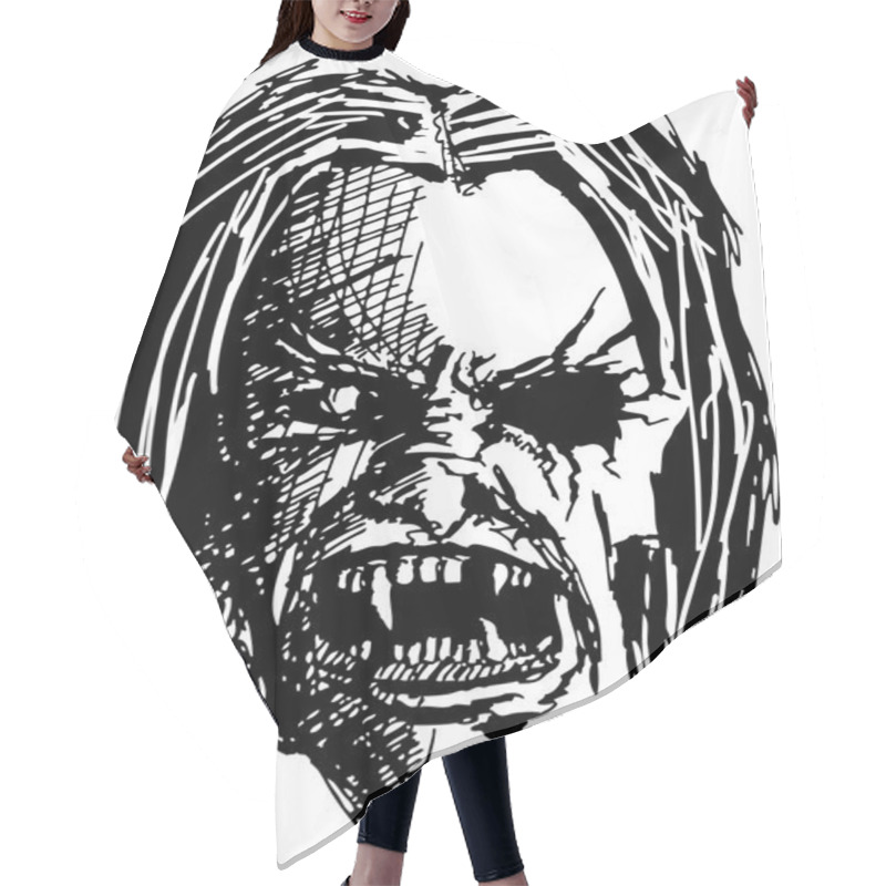 Personality  Angry Monster Skull Hair Cutting Cape