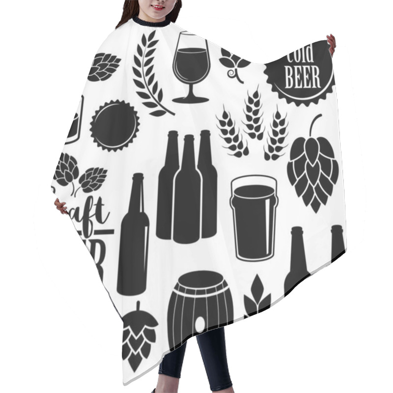 Personality  Beer Seamless Pattern, Simply Vector Illustration  Hair Cutting Cape