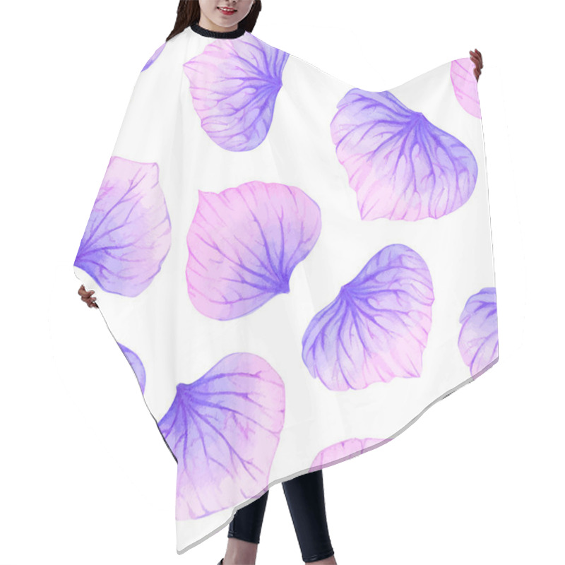 Personality  Pattern With Purple Flower Petals. Hair Cutting Cape